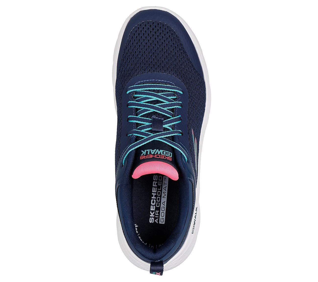 GO WALK FLEX, NAVY/CORAL Footwear Top View