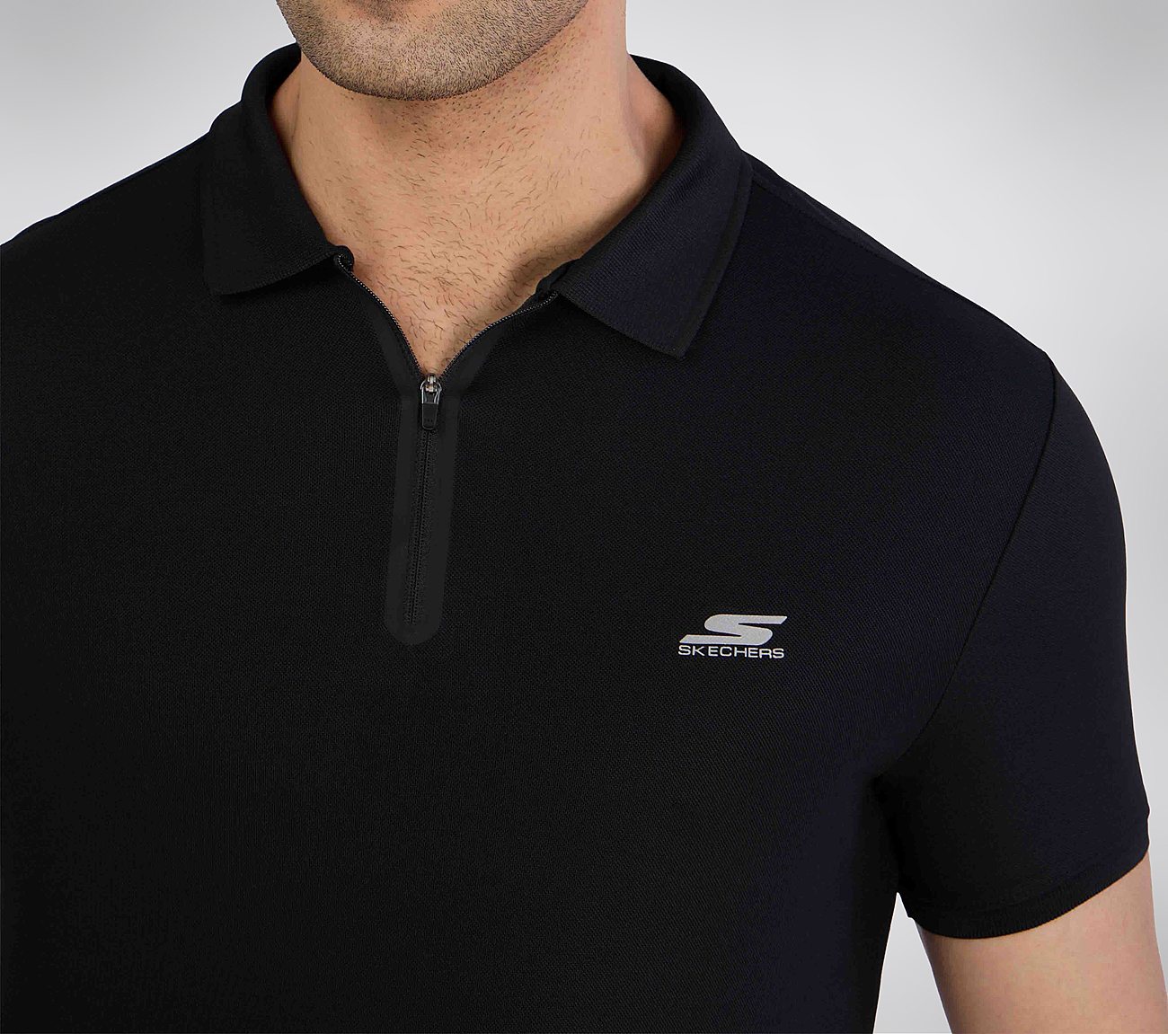 SS 1/4 ZIP POLO, BBBBLACK Apparel Right View