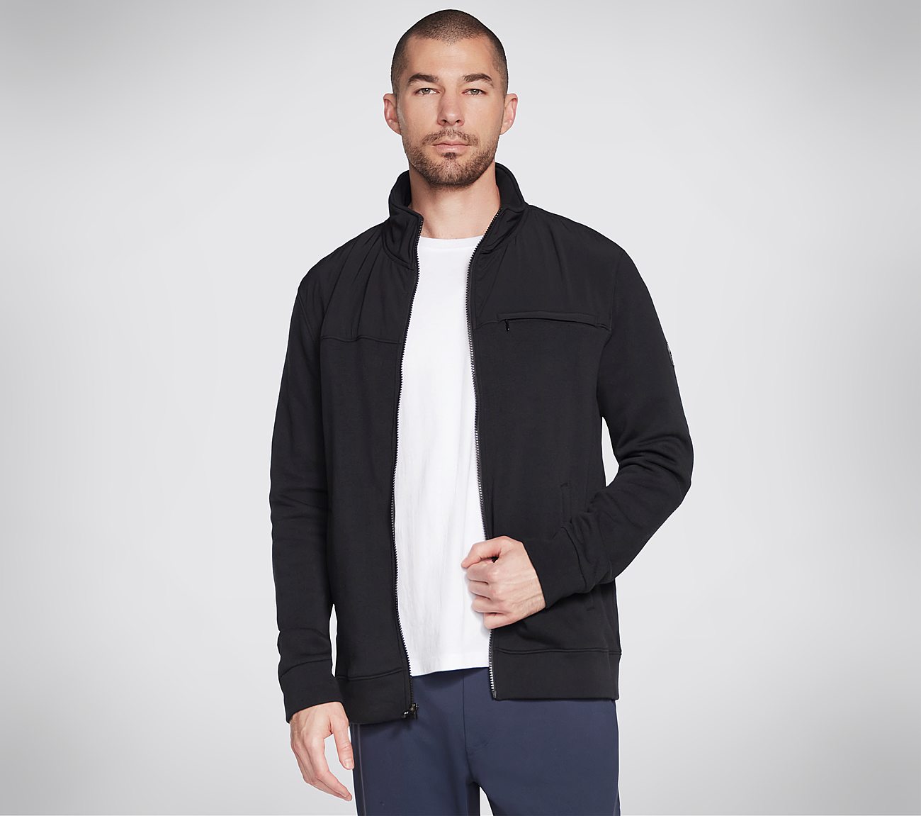 SKECH-SWEATS UTILITY JACKET, BBBBLACK Apparel Lateral View