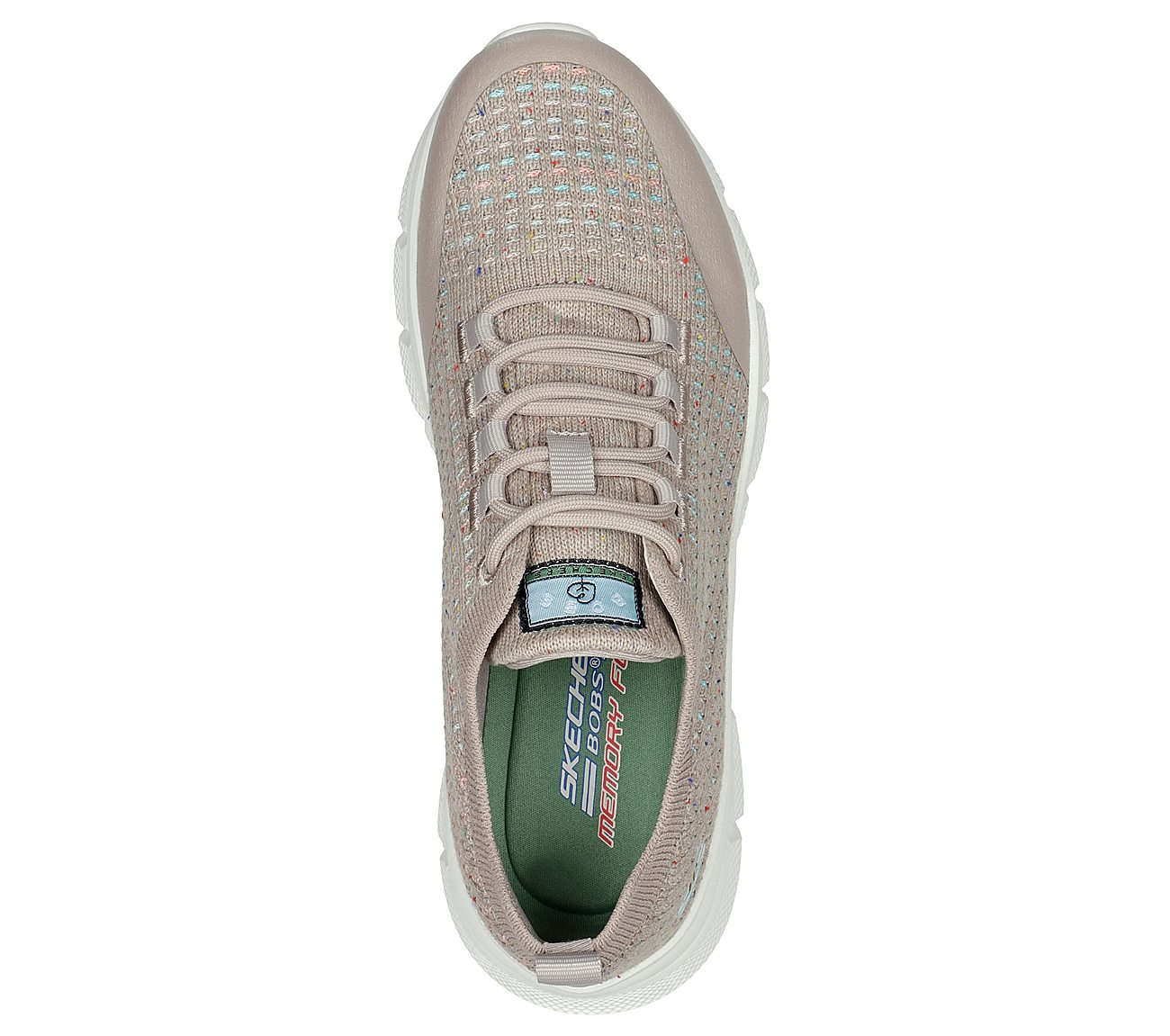 BOBS B FLEX - CLEAN SPIRIT, TAUPE/MULTI Footwear Top View