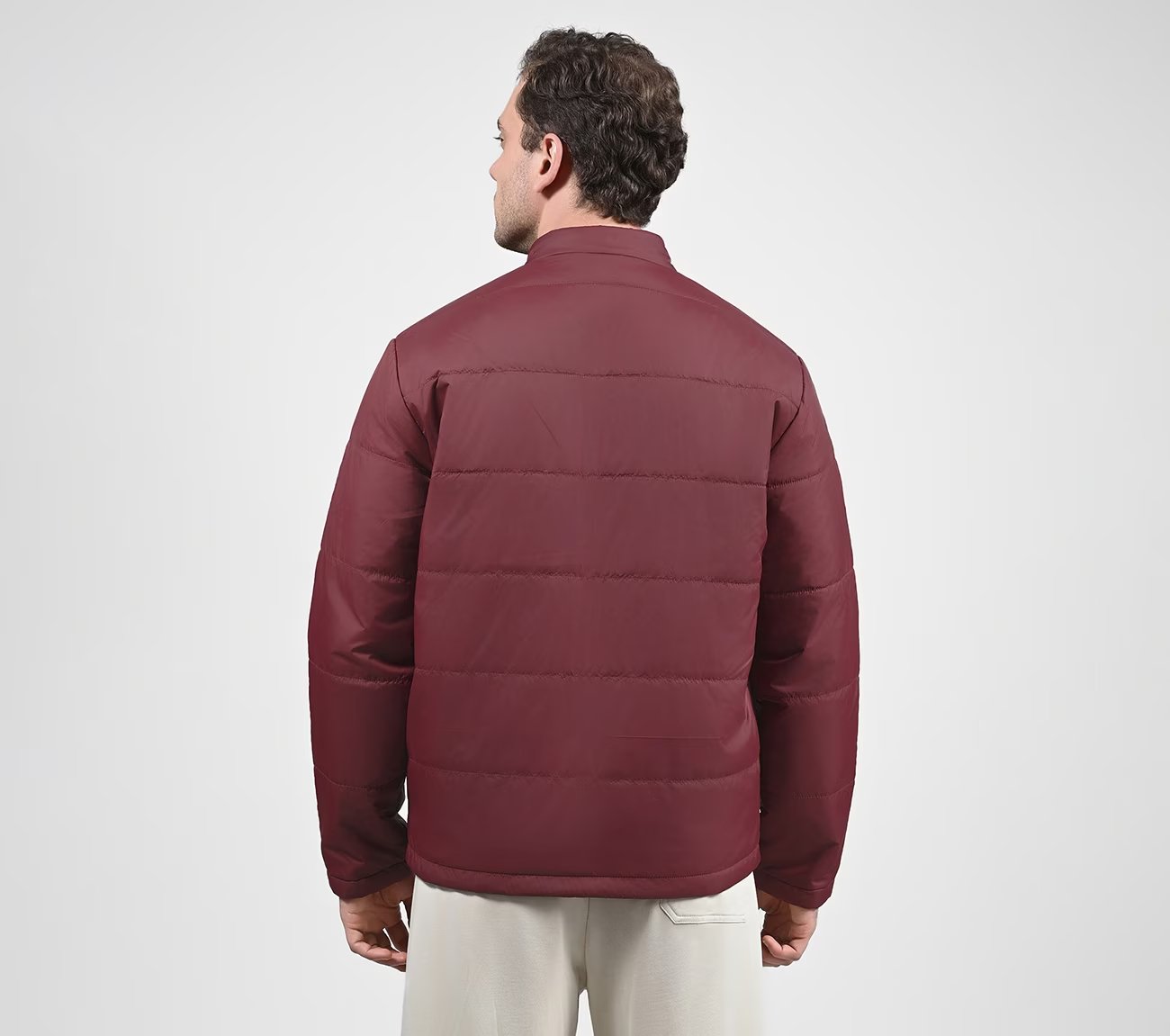 PUFFER FZ JACKET, DDARK RED Apparels Left View