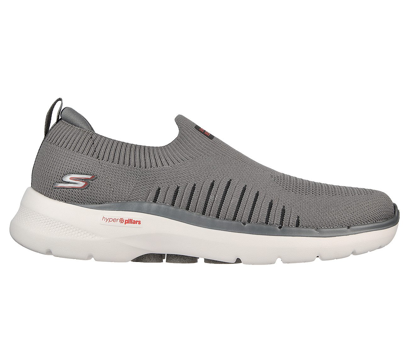 GO WALK 6, GREY/RED Footwear Right View