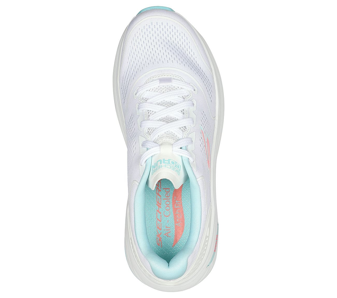 MAX CUSHIONING ARCH FIT - SWI, WHITE/AQUA Footwear Top View