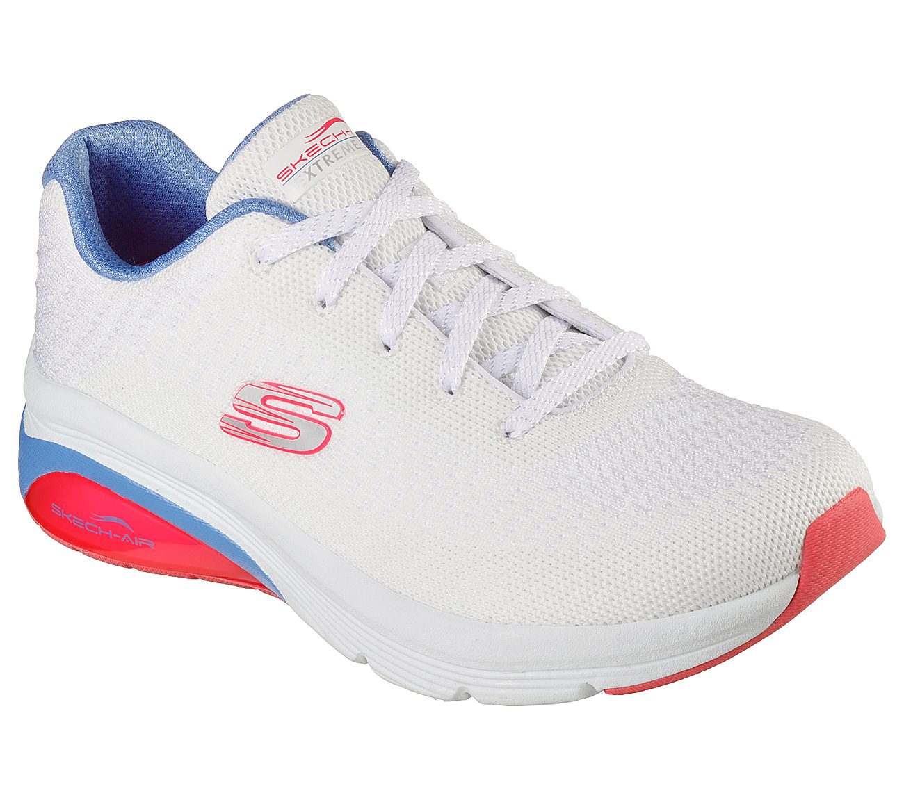 SKECH-AIR EXTREME 2.0-CLASSIC, WHITE BLACK PINK Footwear Lateral View