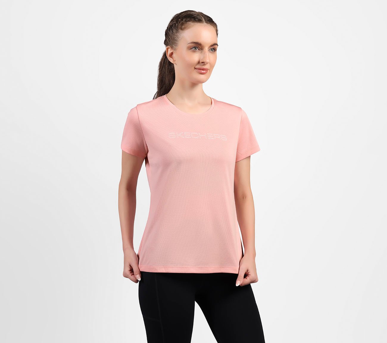 ROUND NECK BRANDED T SHIRT, BLACK/WHITE/GRY Apparels Bottom View