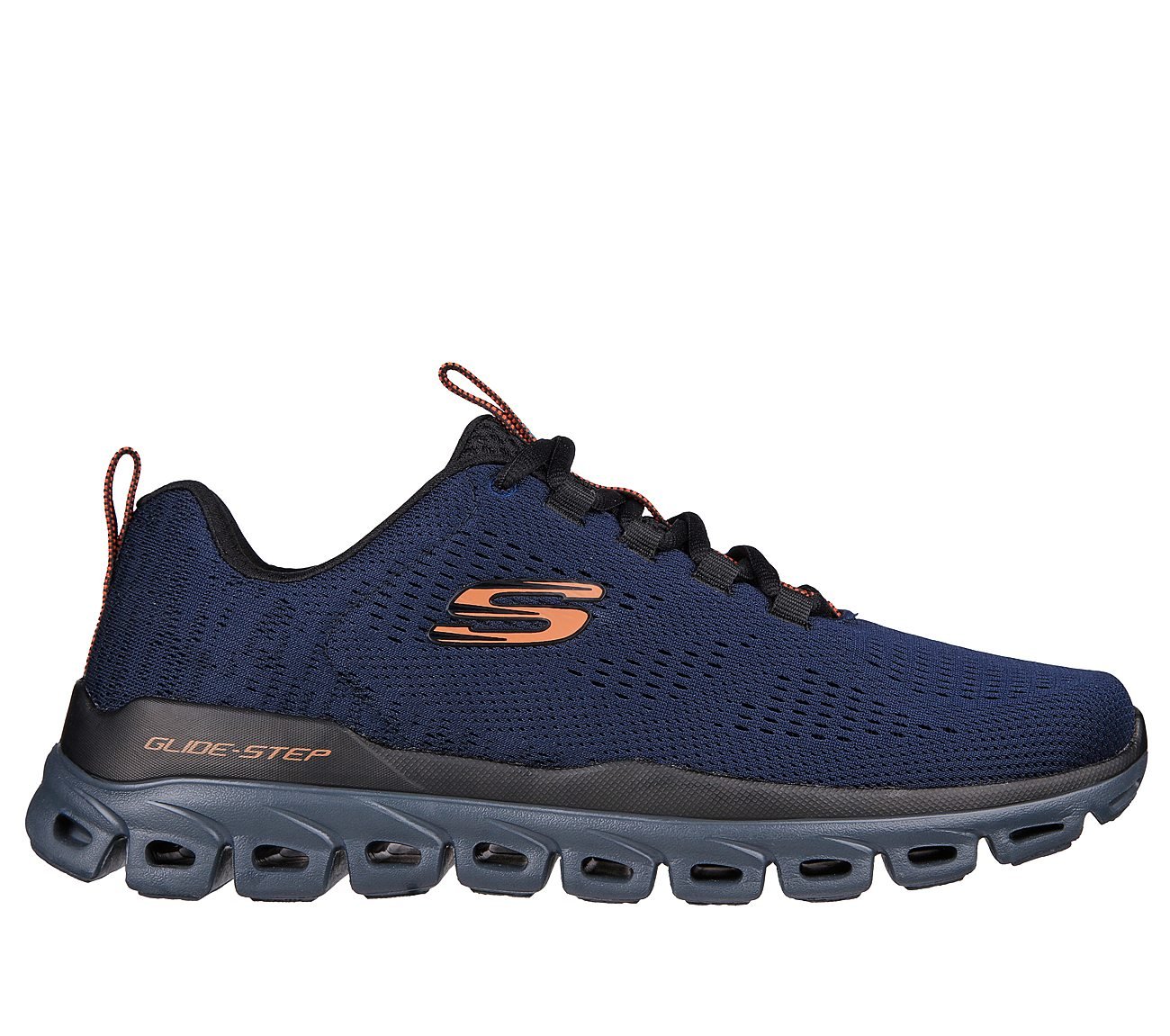 GLIDE-STEP - FASTEN UP, NAVY/BLACK Footwear Lateral View