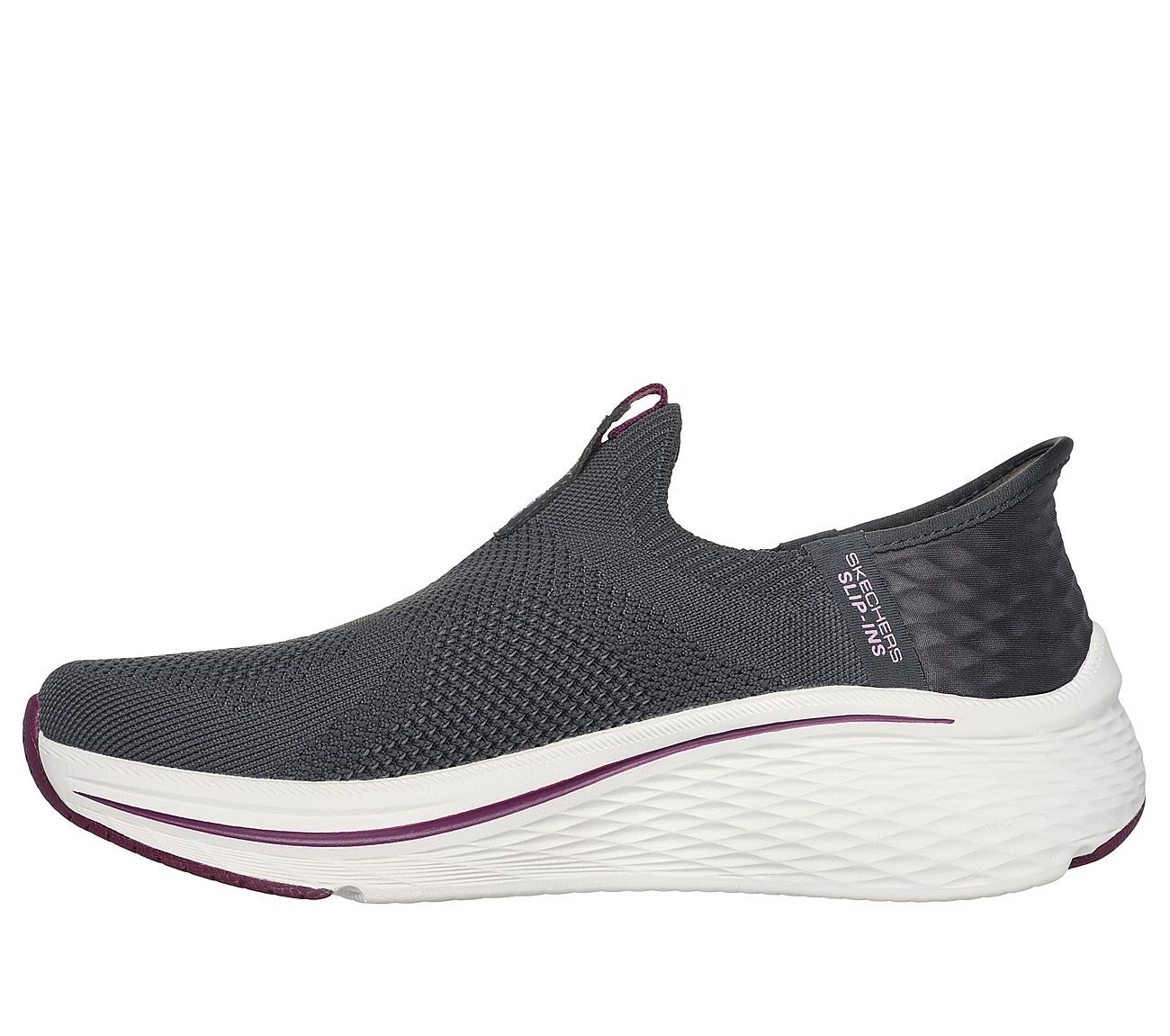 MAX CUSHIONING ELITE 2.0 - ET, CHARCOAL /BURGUNDY Footwear Left View