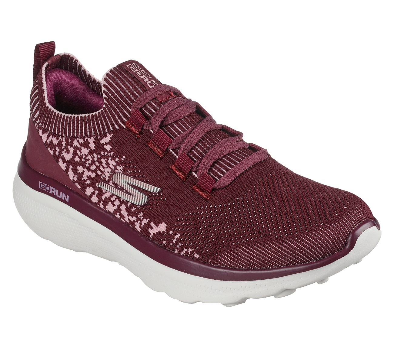 GO RUN MOTION, BBURGUNDY Footwear Lateral View