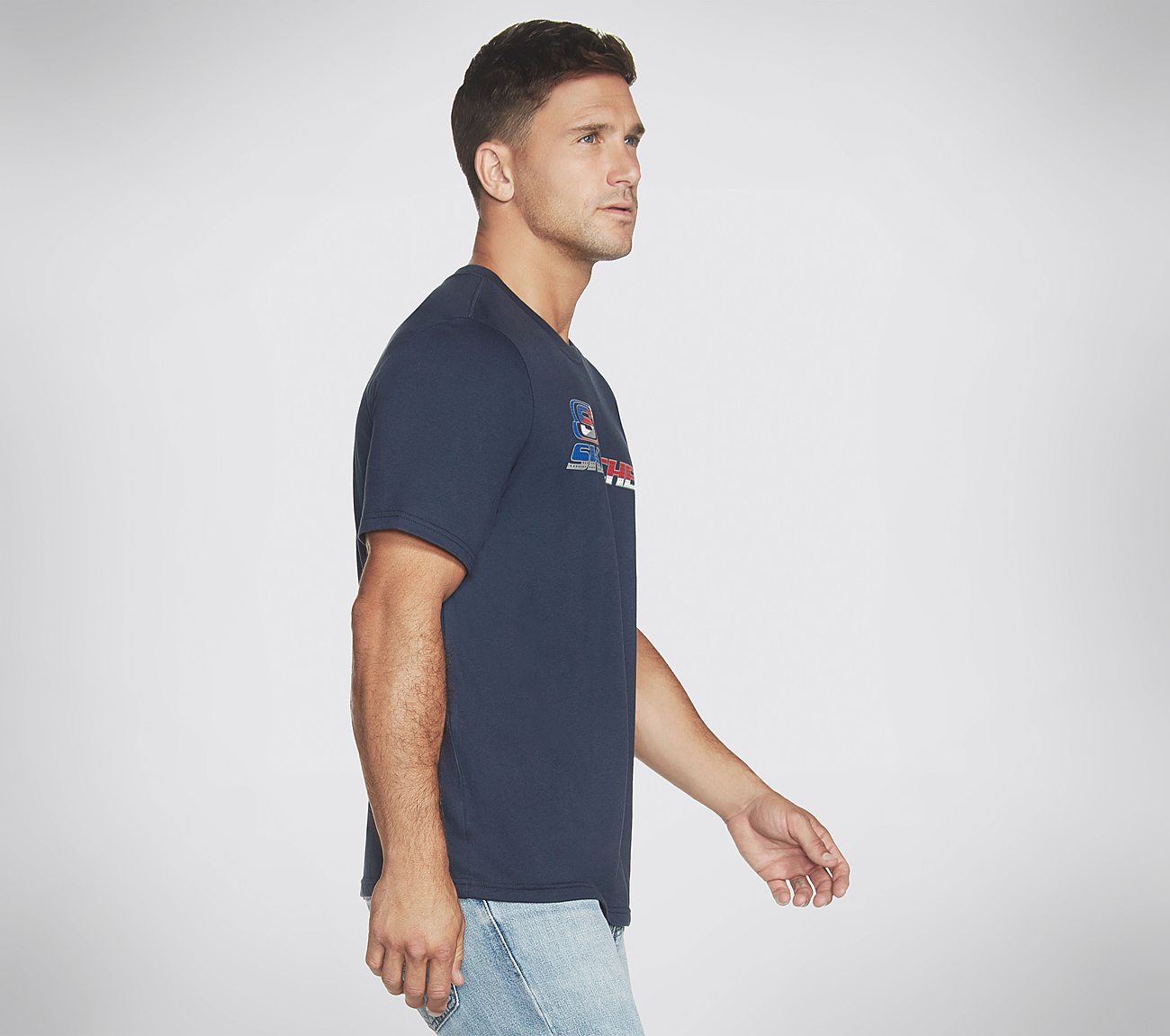 SPLIT TRIPLE S HALFTONE CREW, NNNAVY Apparels Bottom View
