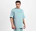 EMBOSSED LOGO T-SHIRT, LT.GRAY/BLUE