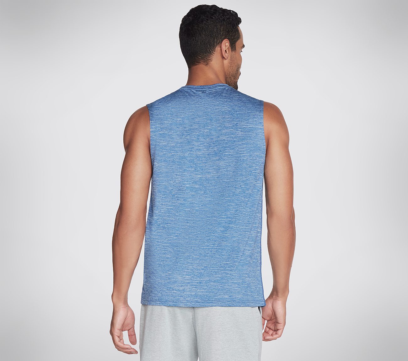 ON THE ROAD MUSCLE TANK, BLUE/WHITE Apparel Top View