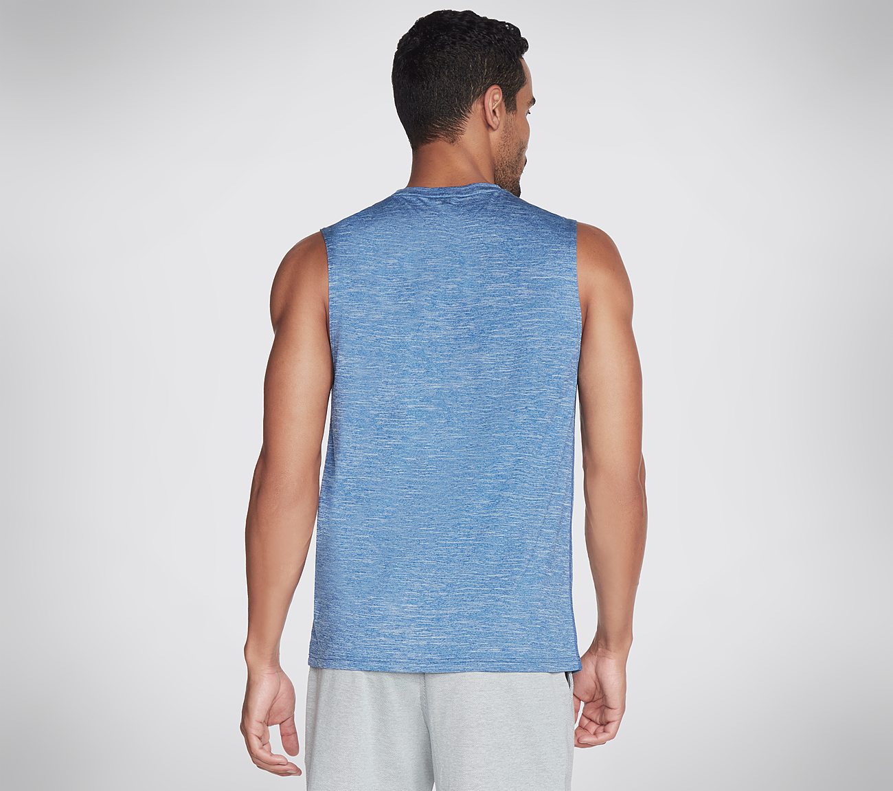 ON THE ROAD MUSCLE TANK, BLUE/WHITE Apparels Top View