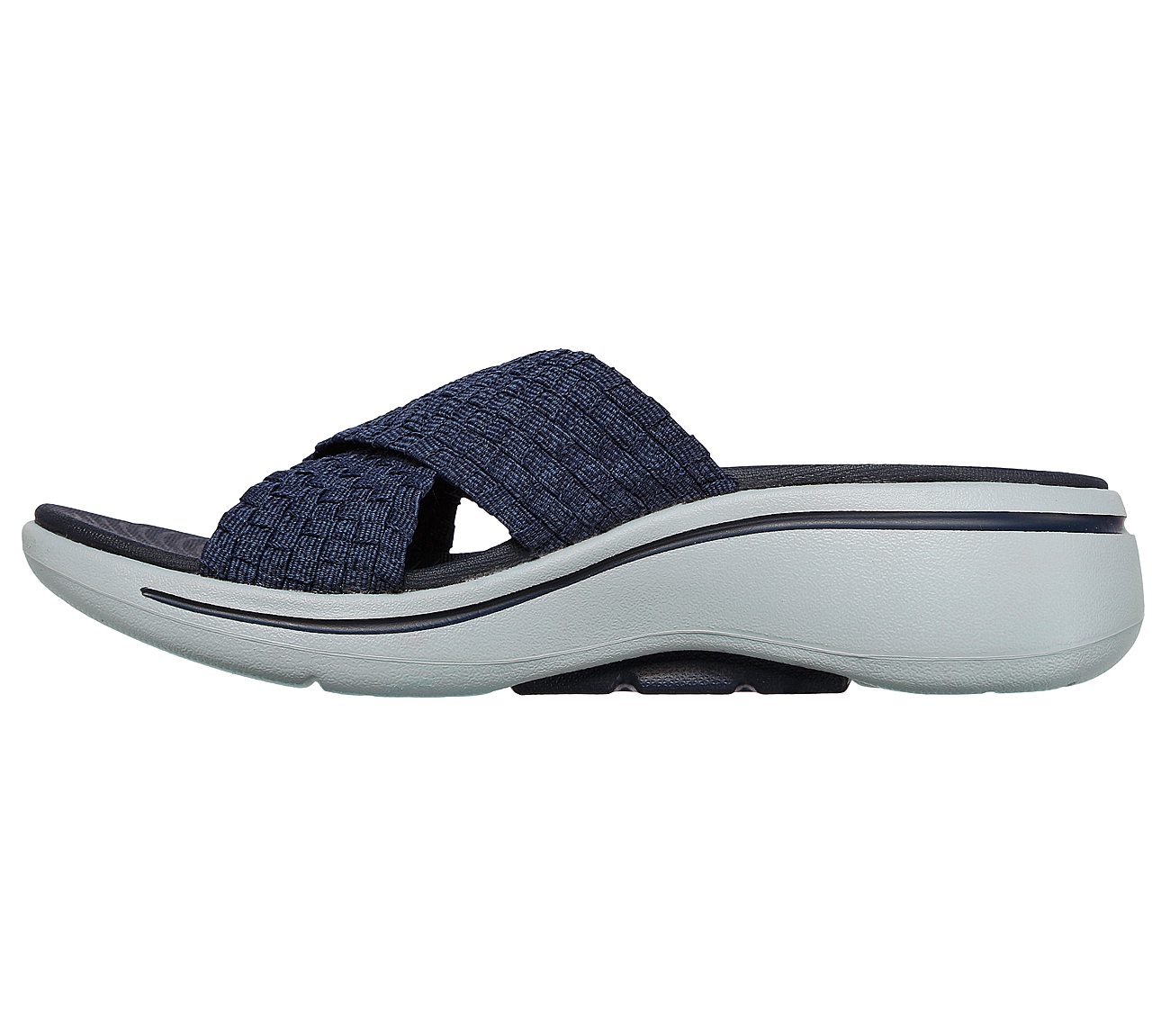 GO WALK ARCH FIT SANDAL - WON, NAVY Footwear Left View