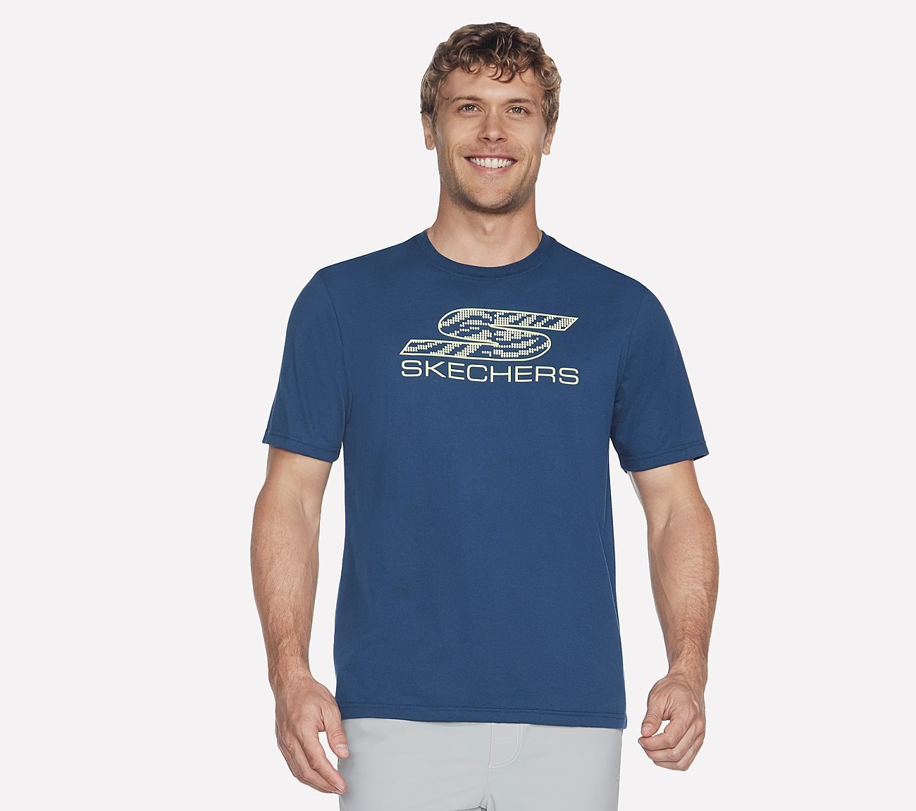 SKECHERS SPORT COURT T-SHIRT, BROWN/RED Apparel Lateral View