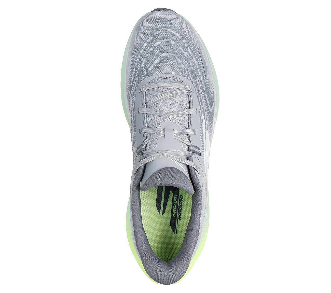 SKECHERS AERO SPARK, GRAY/LIME Footwear Top View