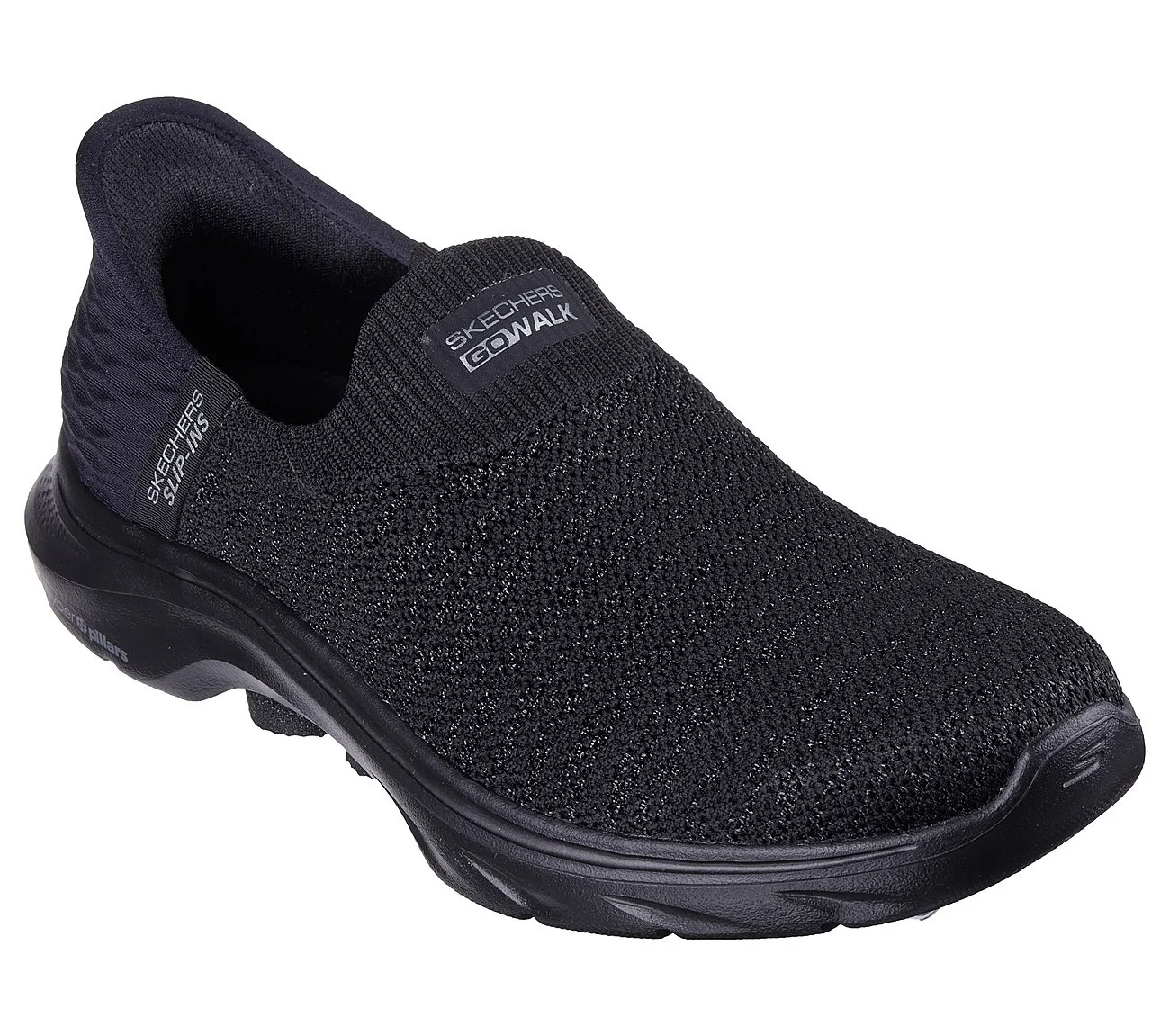 SKECHERS SLIP-INS: GO WALK 7 - SPRINGTIME, BBLACK