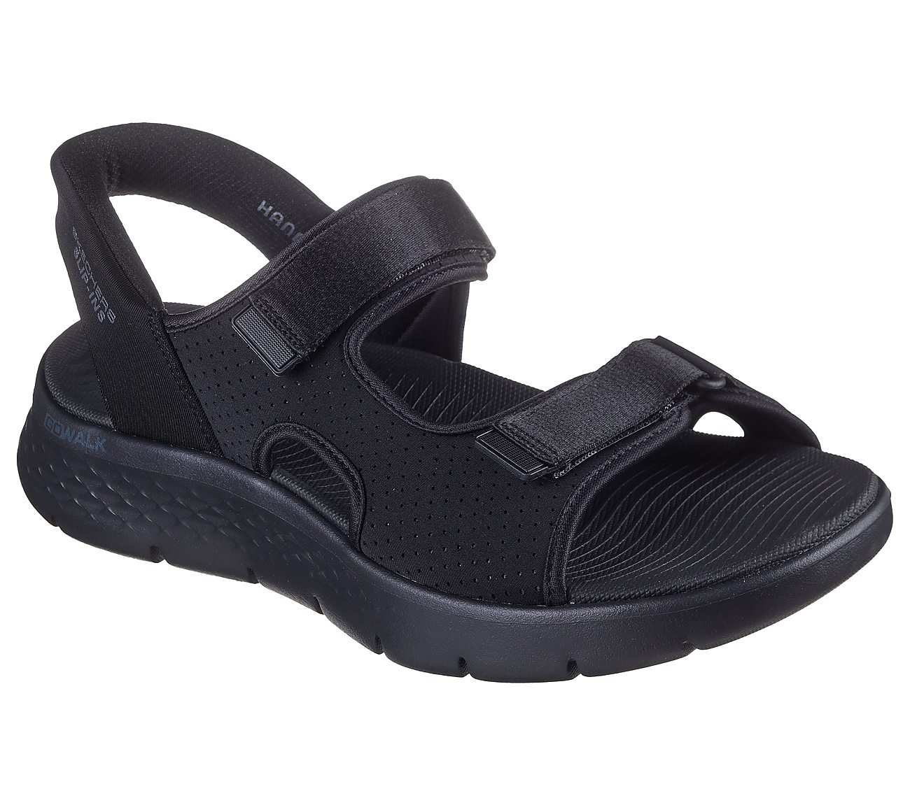 GO WALK FLEX SANDAL-EASY ENTR, BLACK/LIME Footwear Right View