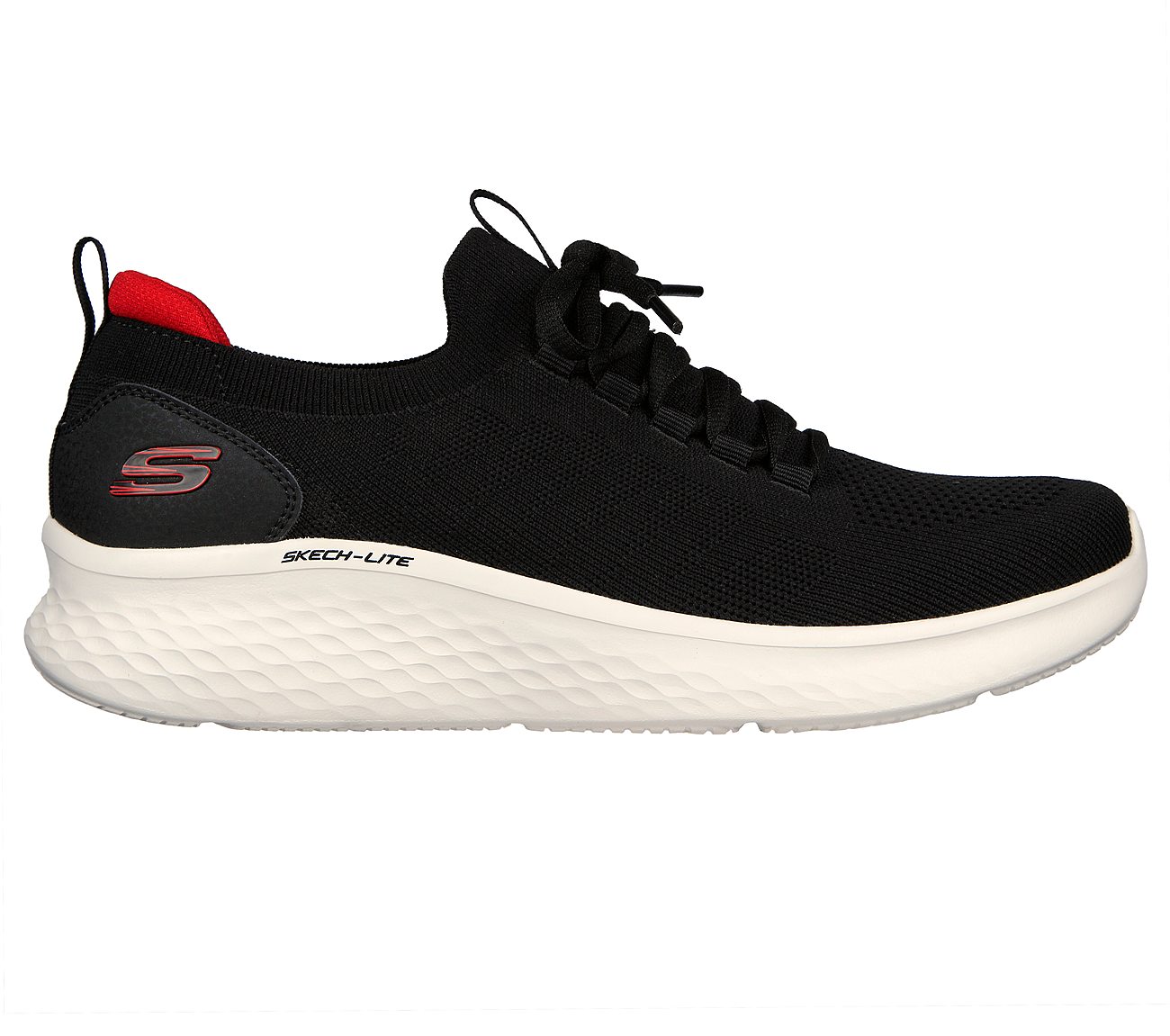 SKECH-LITE PRO - FAINT FLAIR, BLACK/RED Footwear Lateral View