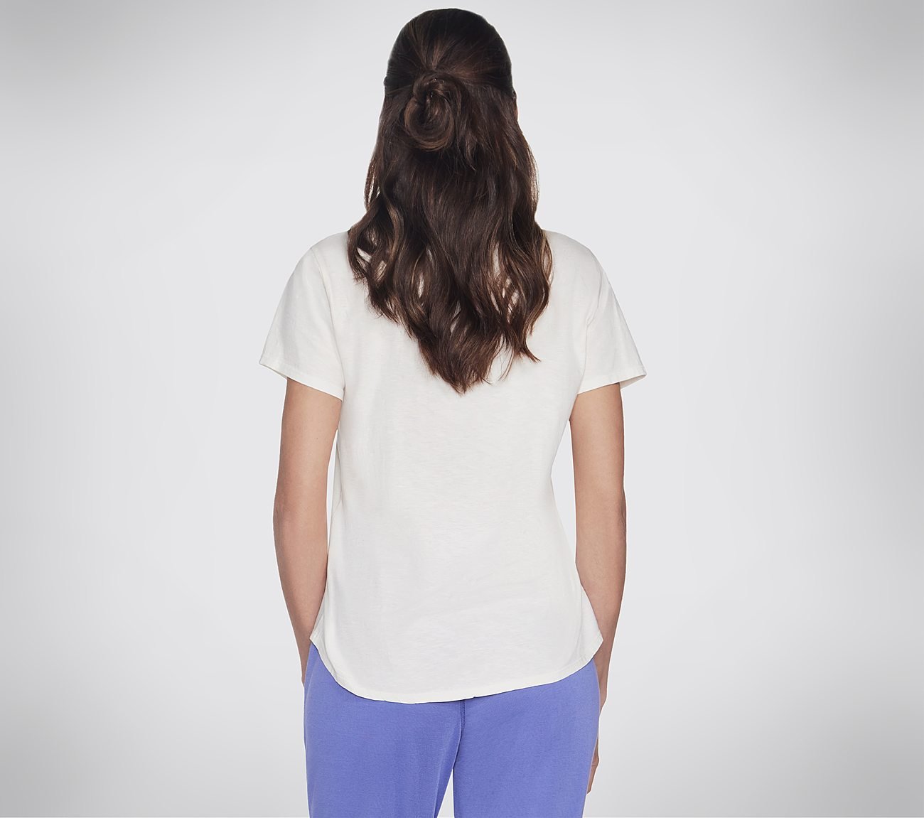 SKECH-BREEZE CASCADE SLUB T-SHIRT, OFF WHITE/PINK Apparel Top View
