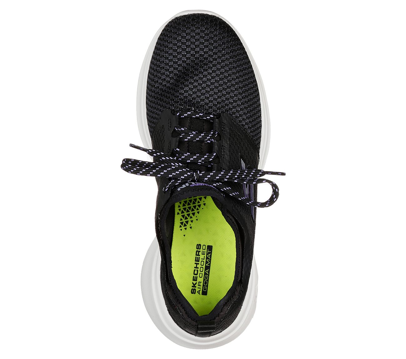 GO RUN FAST-INVIGORATE, BLACK/LAVENDER Footwear Top View