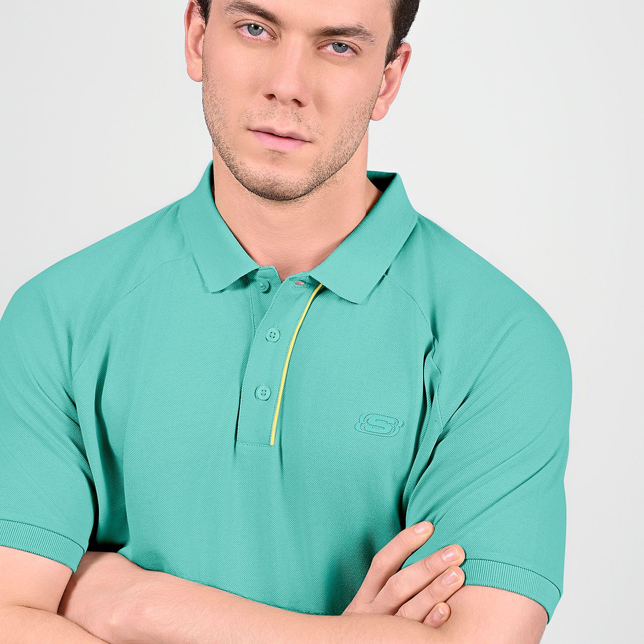 OASIS TIPPING POLO, AQUA/LIME Apparels Right View