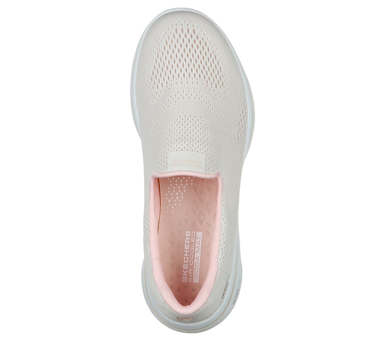 GO WALK 5, OFF WHITE/PINK Footwear Top View