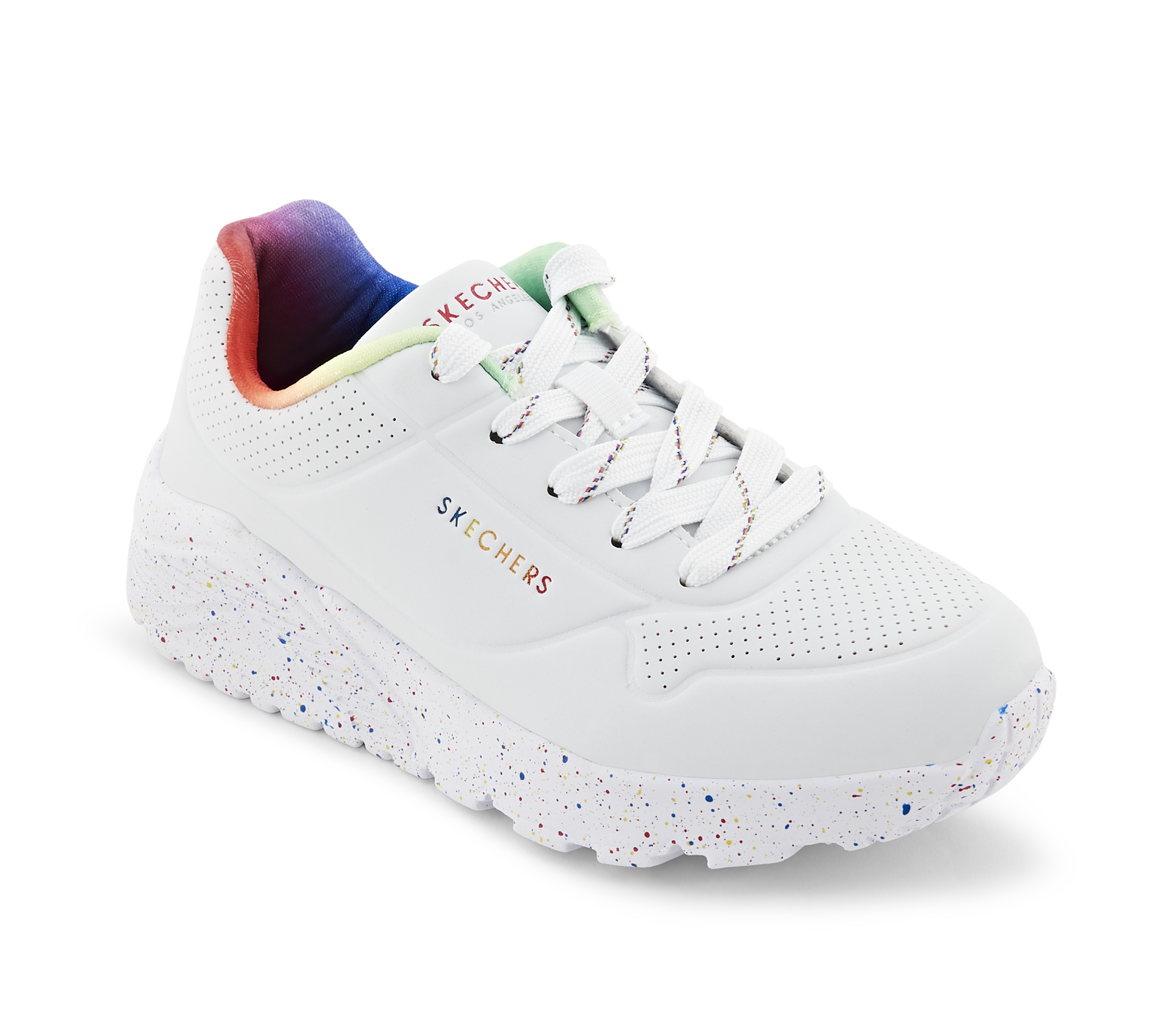 UNO LITE-RAINBOW SPECKLE, WHITE/MULTI Footwear Lateral View