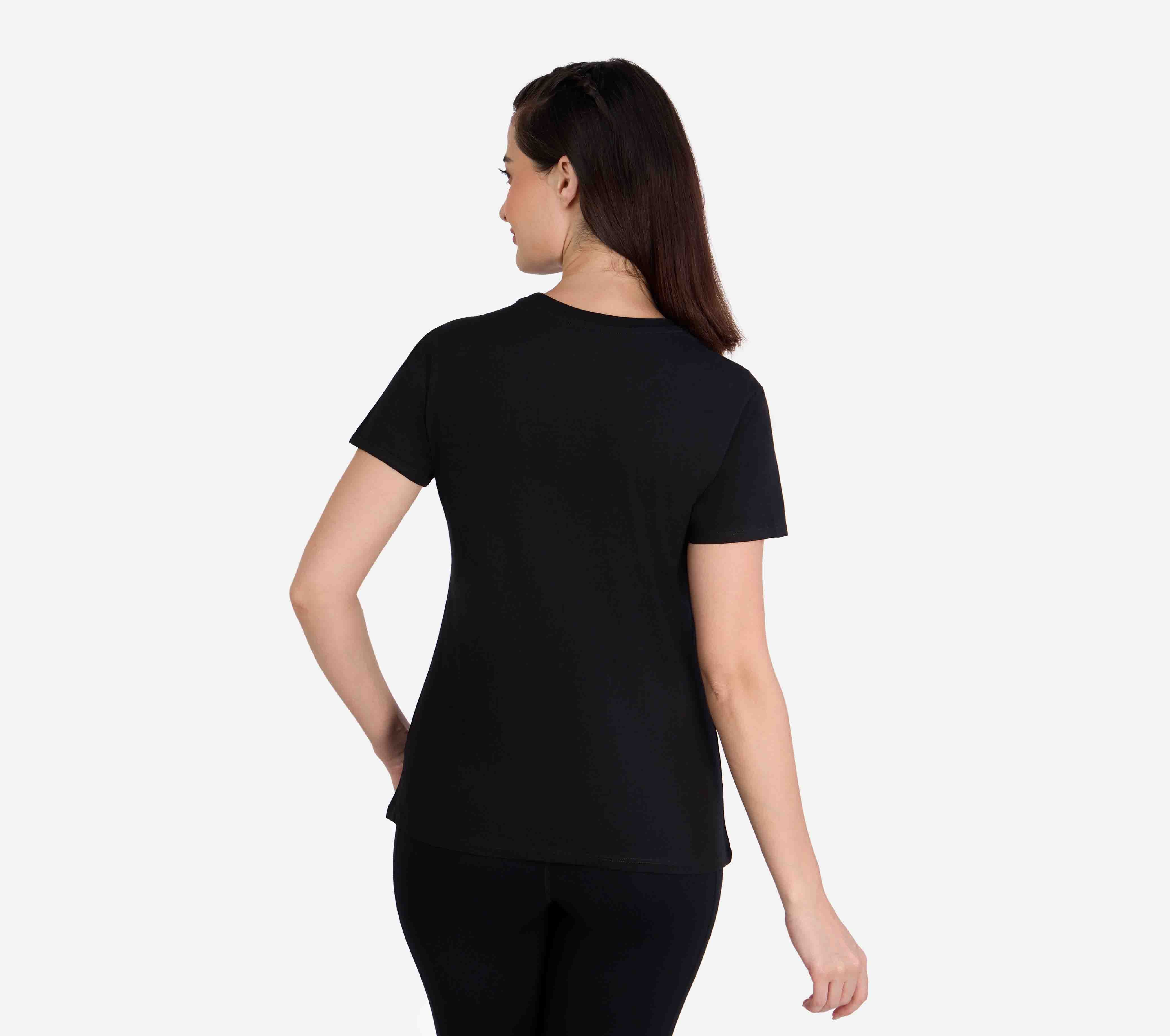 STUD EMBELLISHED ROUND NECK TSHIRT, BBBBLACK Apparel Bottom View