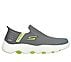 Skechers Slip-ins: GO WALK Massage Fit - Current, GRAY/LIME Footwear Lateral View