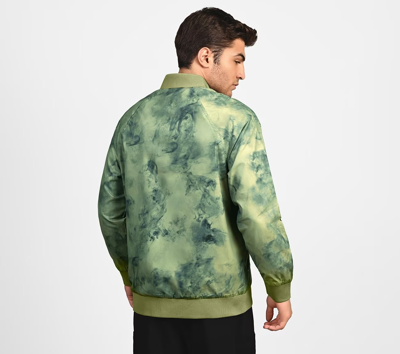 OASIS SMOKE BOMBER JACKET, LIGHT GREY/GREEN Apparels Bottom View