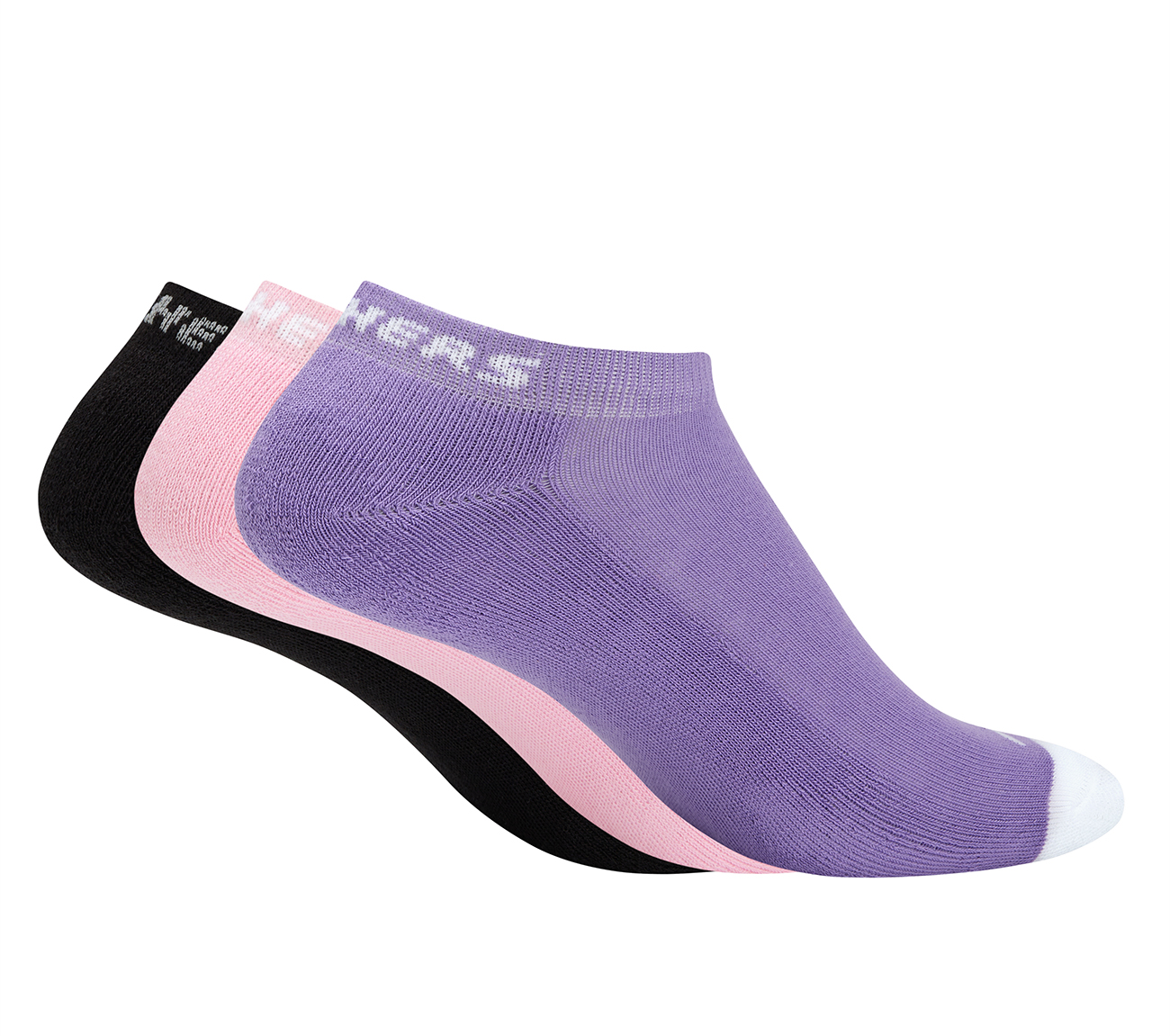 3PK WOMENS HALF TERRY LOW CUT, BLACK/LAVENDER/PINK