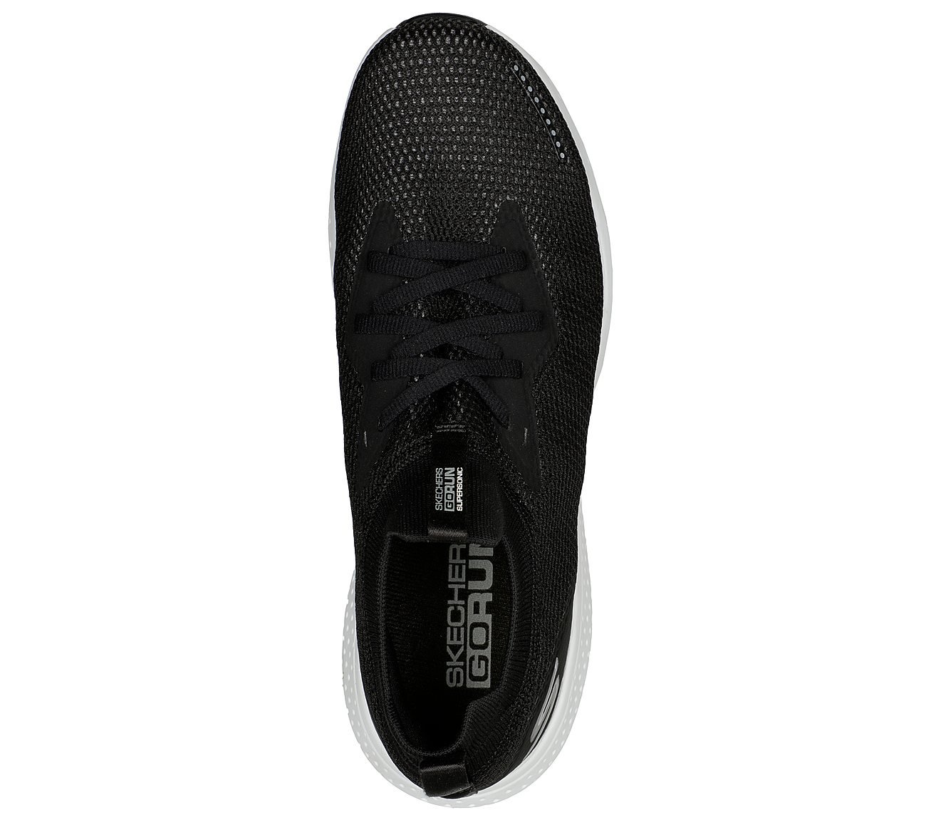 GO RUN SUPERSONIC - APEX, BLACK/WHITE Footwear Top View