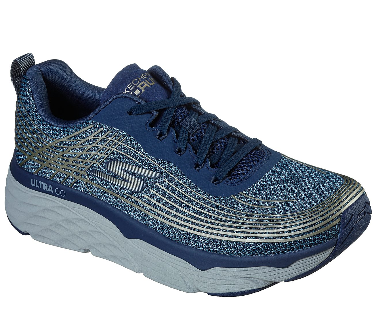 MAX CUSHIONING ELITE, NAVY/GOLD Footwear Lateral View