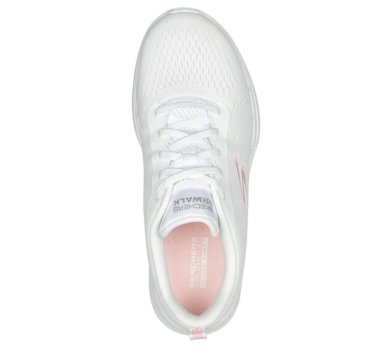 GO WALK 6, WHITE/PINK Footwear Top View