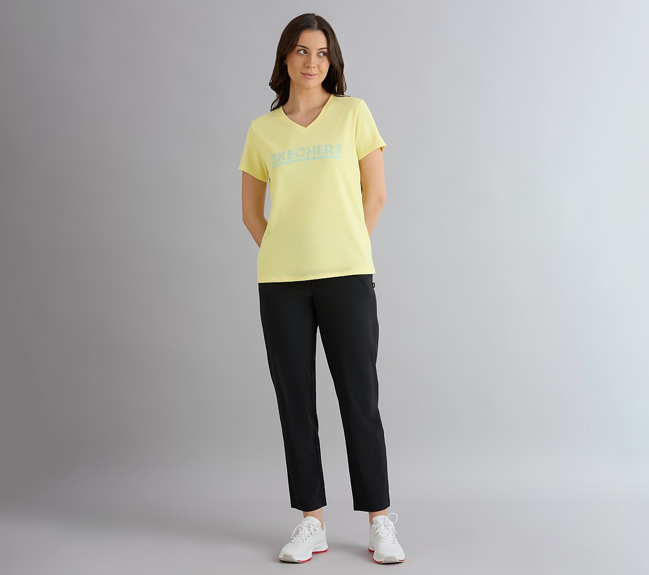 BASIC PERFROMANCE TUNIC T-SHIRT, SILVER/LIME
