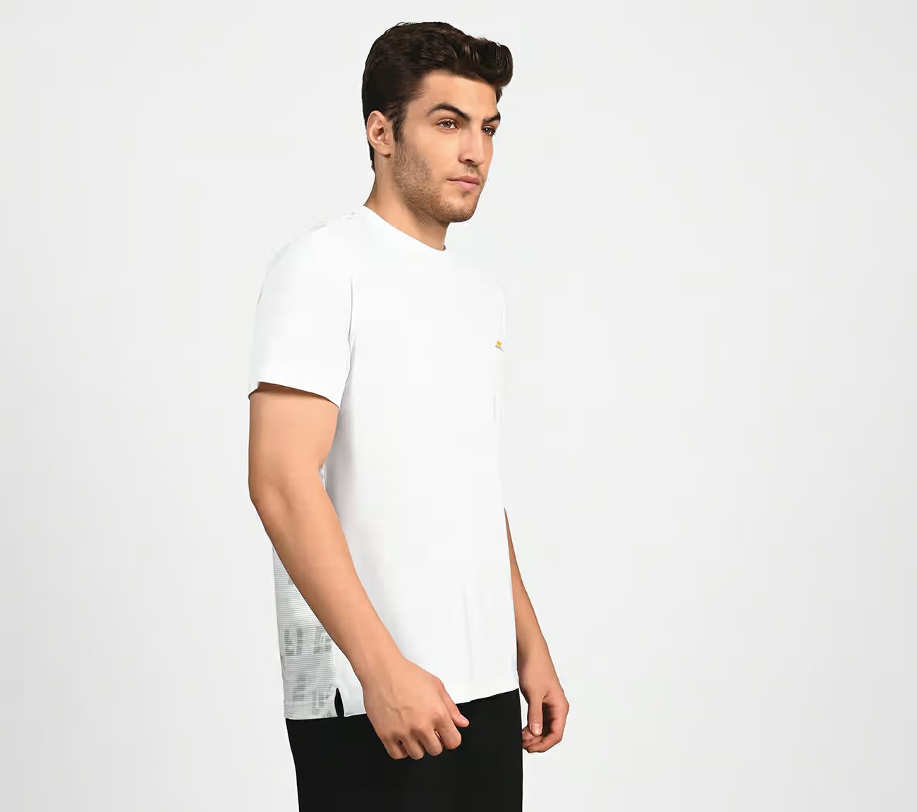 SL MESH SCRIBBLE TEE, WHITE/LAVENDER/MINT Apparel Bottom View