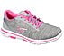 GO WALK 5-TRUE, GREY/PINK Footwear Lateral View