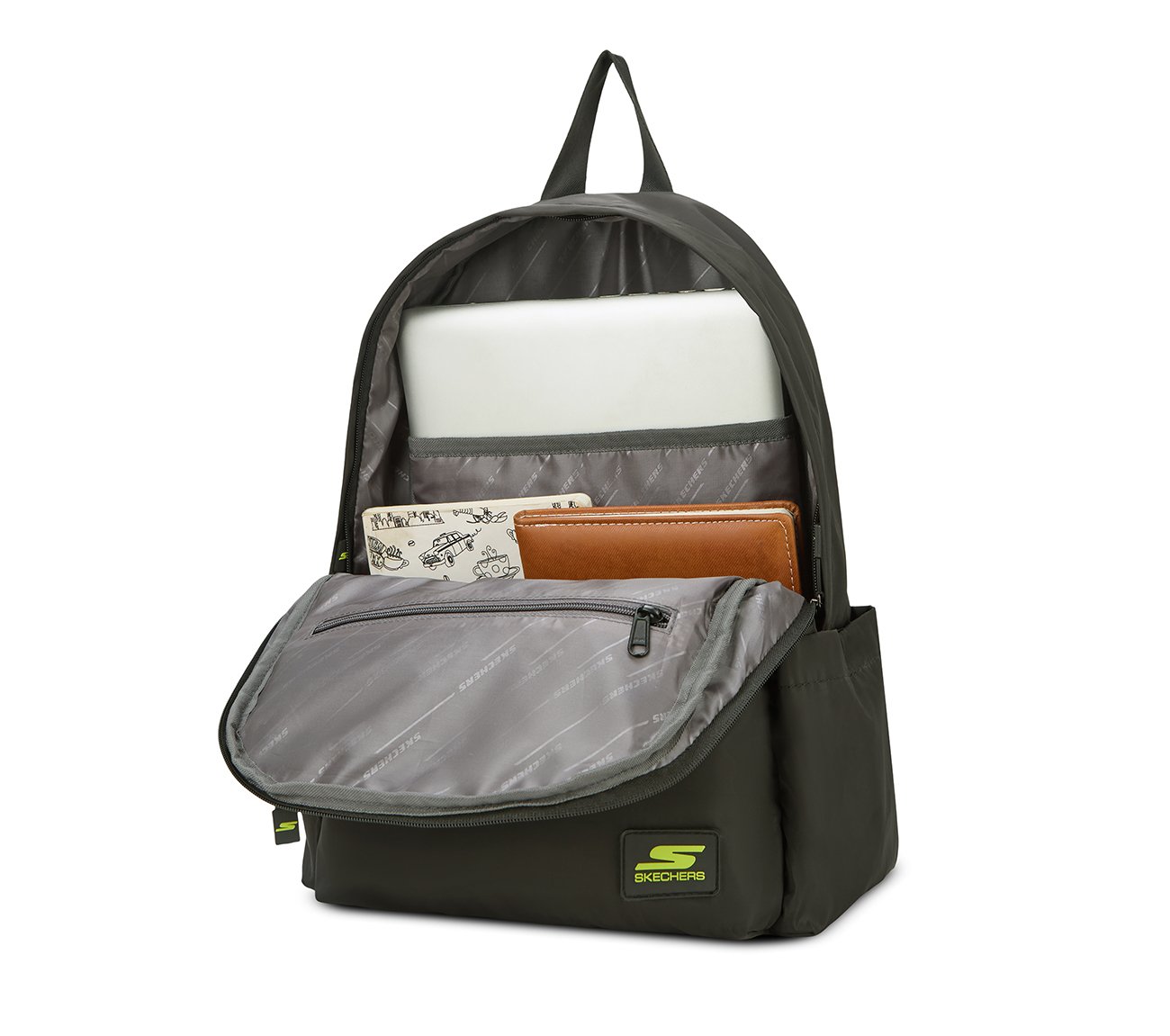 MICRO POLYESTER SINGLE COMPARTMENT & COIN POUCH BACKPACK, BLACK