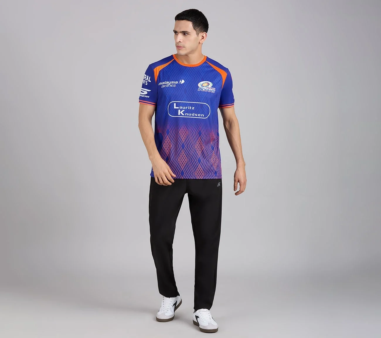 MUMBAI INDIANS IPL MEN'S TRAINING JERSEY 2026, ROYAL/NAVY/LIME
