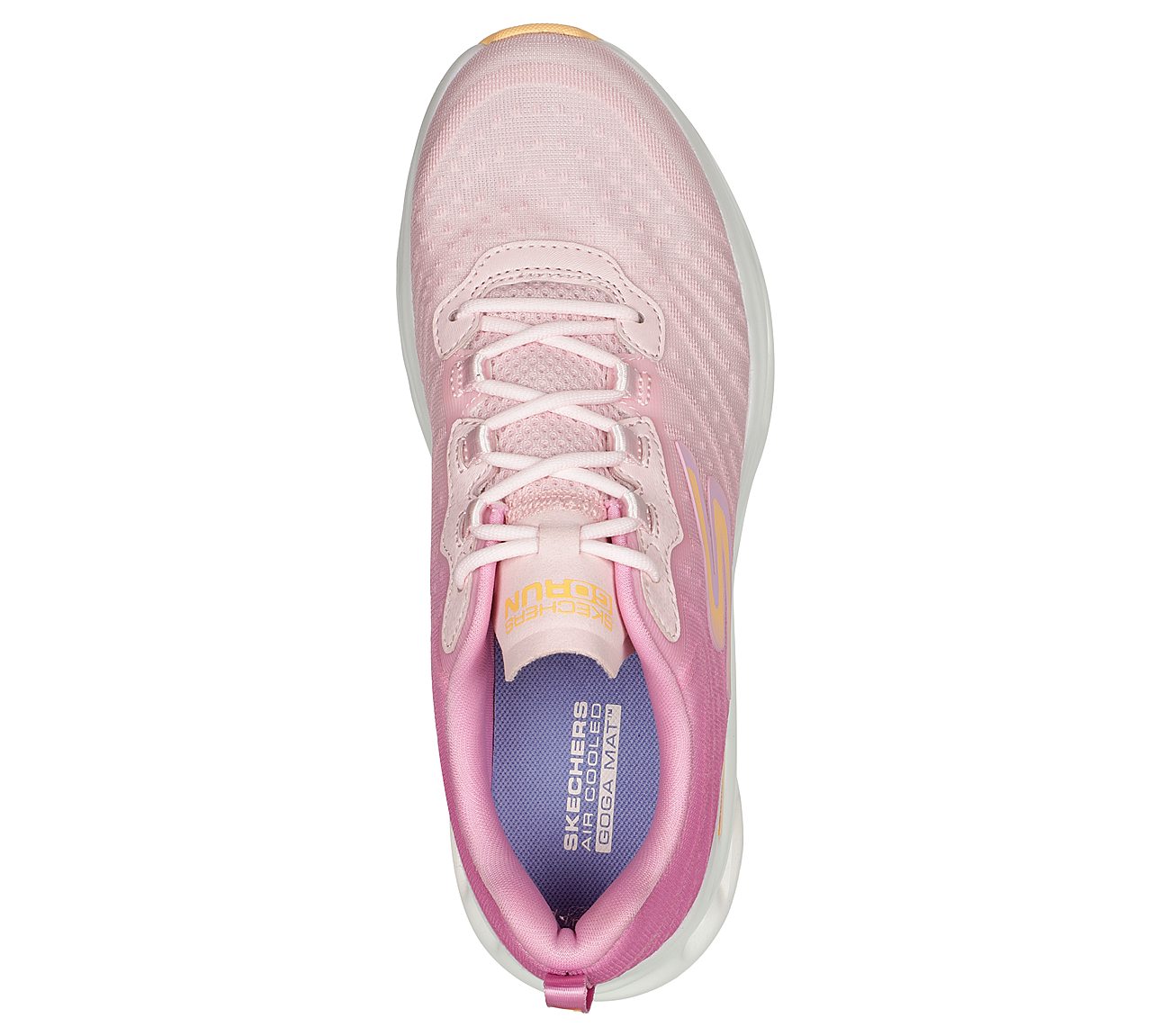 GO RUN SWIRL TECH SPEED, PINK/ORANGE Footwear Top View