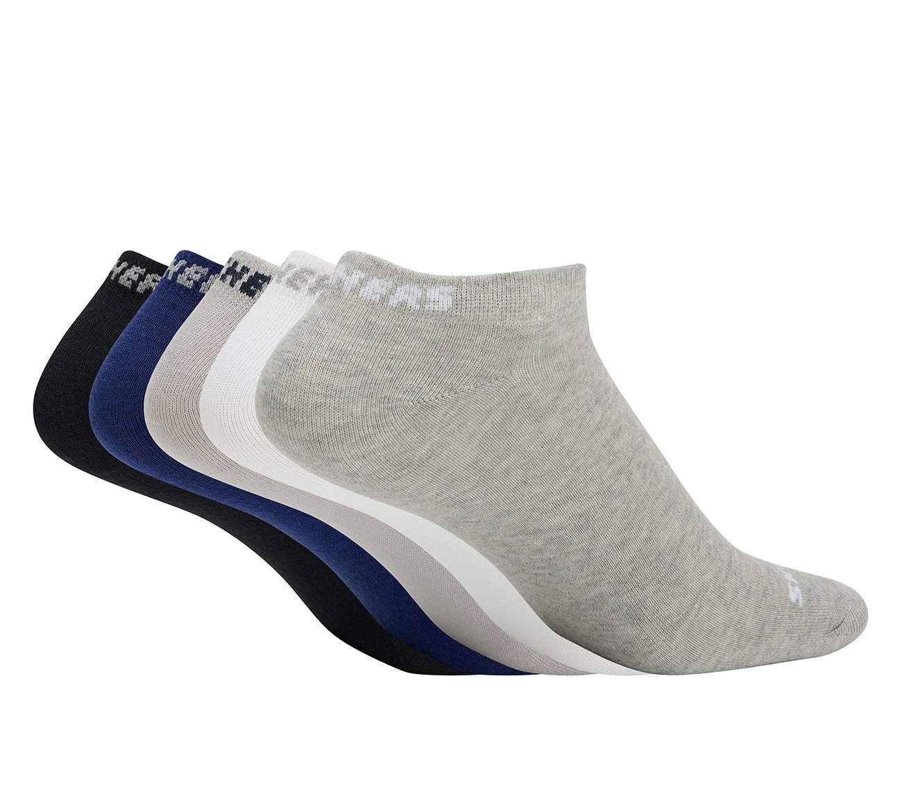 5PK MENS NON TERRY LOW CUT, BLACK/WHITE/GRY