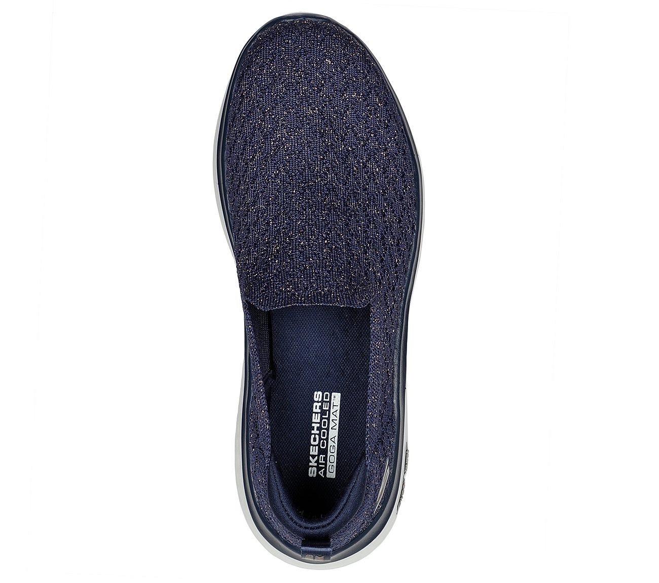 Skechers Navy Go Walk Hyper Burst Glimmer H Womens Slip On Shoes ...