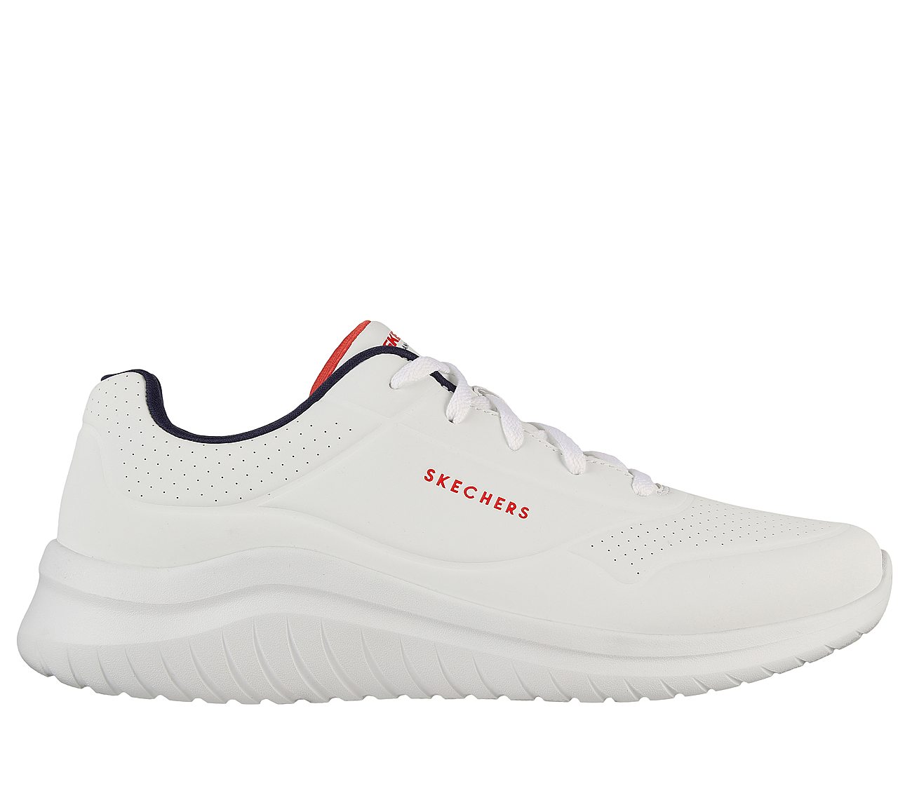 ULTRA FLEX 2, WHITE/NAVY/RED Footwear Lateral View