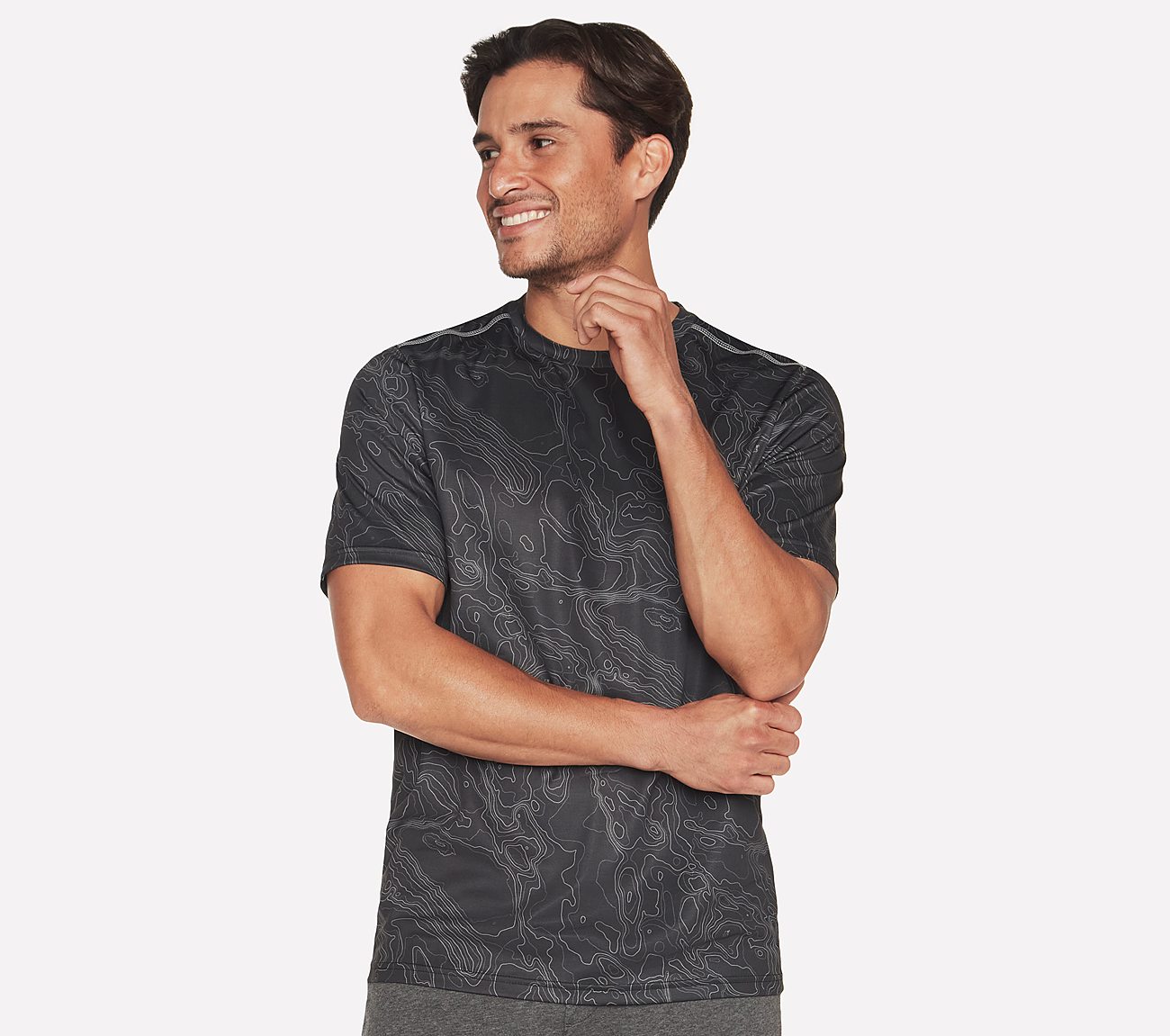 ON THE ROAD PRINTED T-SHIRT, BLACK/OLIVE Apparels Lateral View