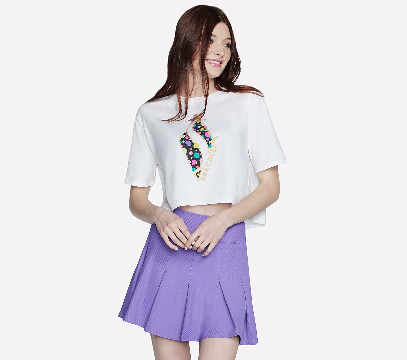 UNO POLKA DOT DIAMOND T-SHIRT, WWWHITE Apparel Lateral View