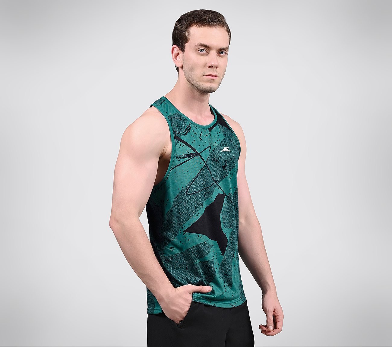 FIRFLY AOP TANK, TEAL/BLUE Apparels Bottom View