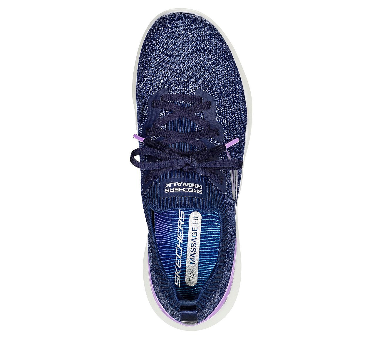 GO WALK MASSAGE FIT - UPSURGE, NAVY/LAVENDER Footwear Top View