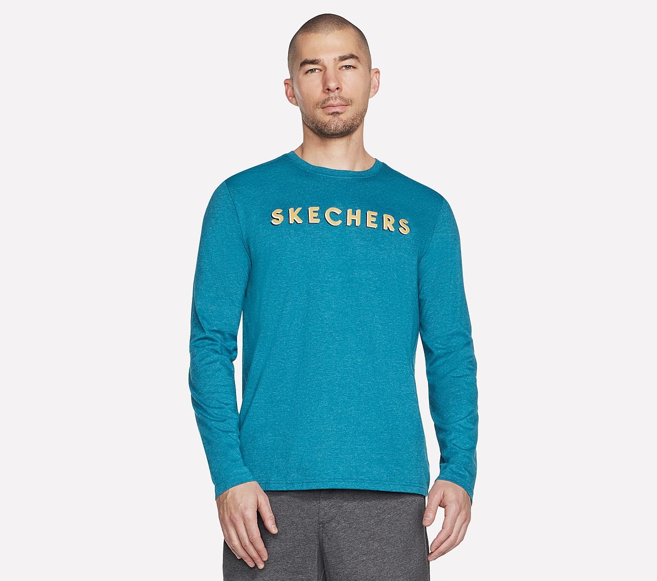 DELTA L/S T-SHIRT, NAVY/TEAL Apparels Lateral View