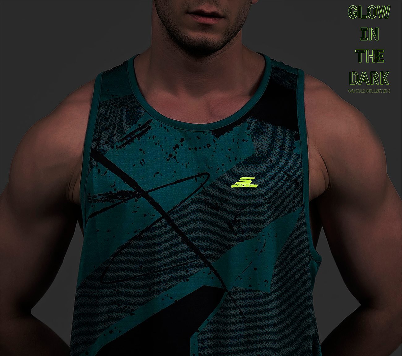 FIRFLY AOP TANK, TEAL/BLUE Apparels Right View