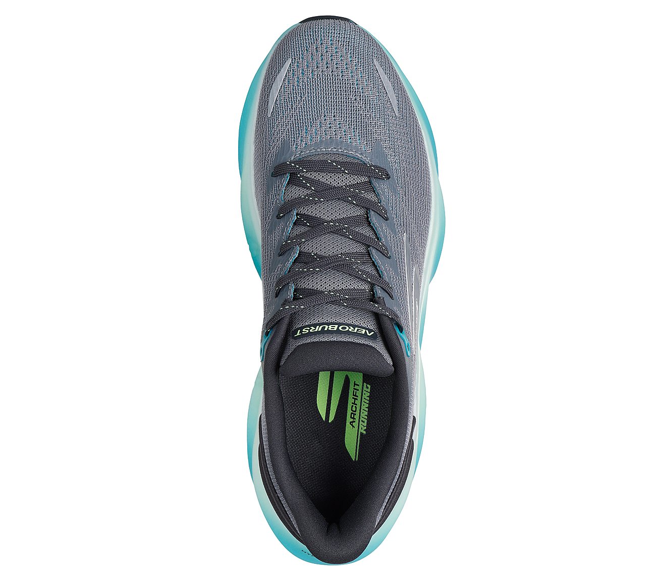 SKECHERS AERO BURST, GRAY/BLUE Footwear Top View